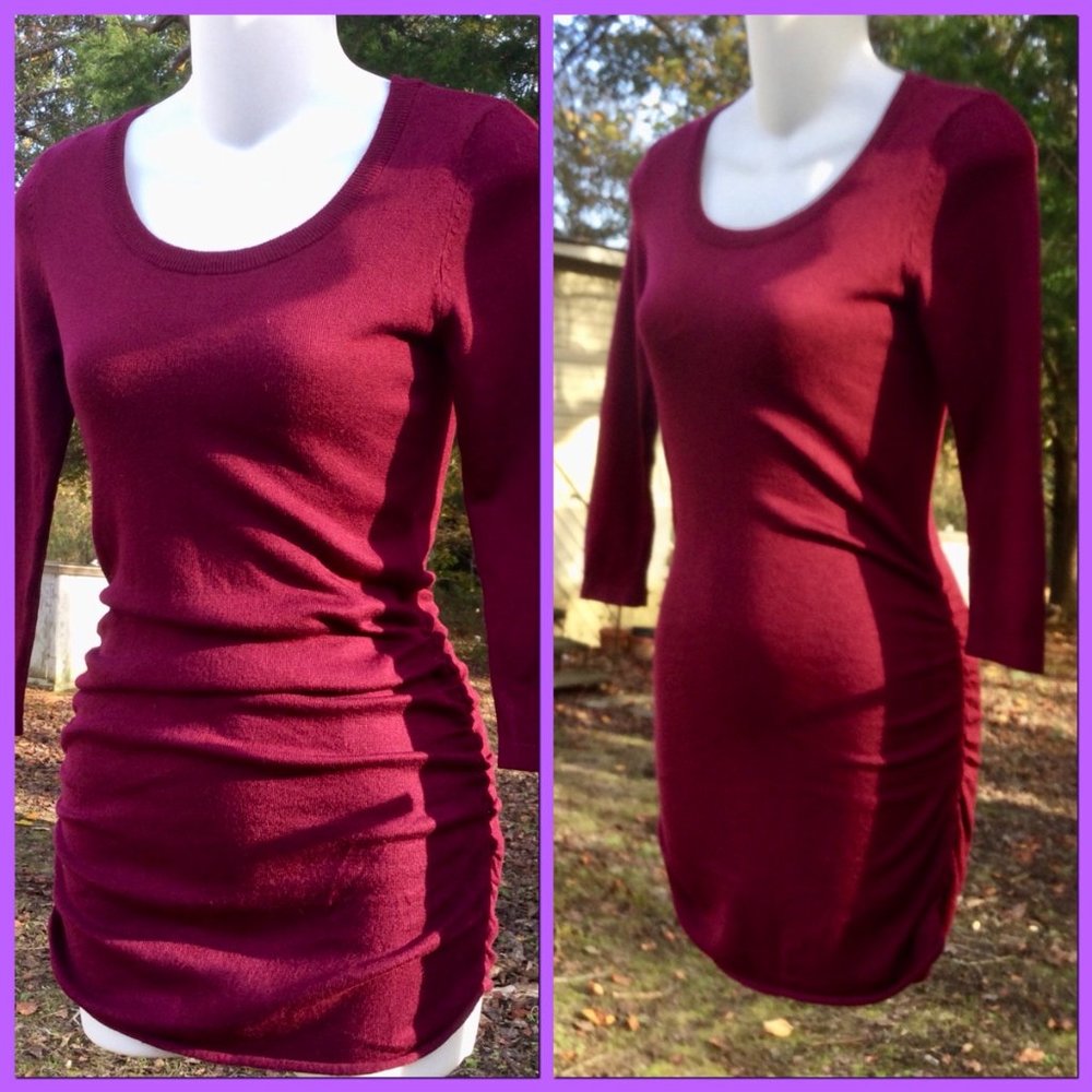 Ruched Sweater Tunic/Dress, sz XS
